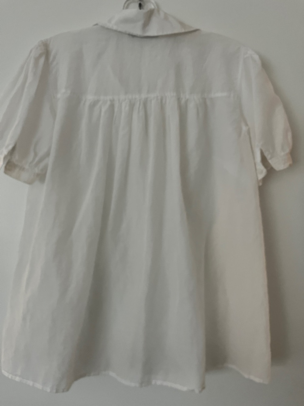 DKNY White Puff Sleeve Button-Up Blouse - Picture 3 of 3